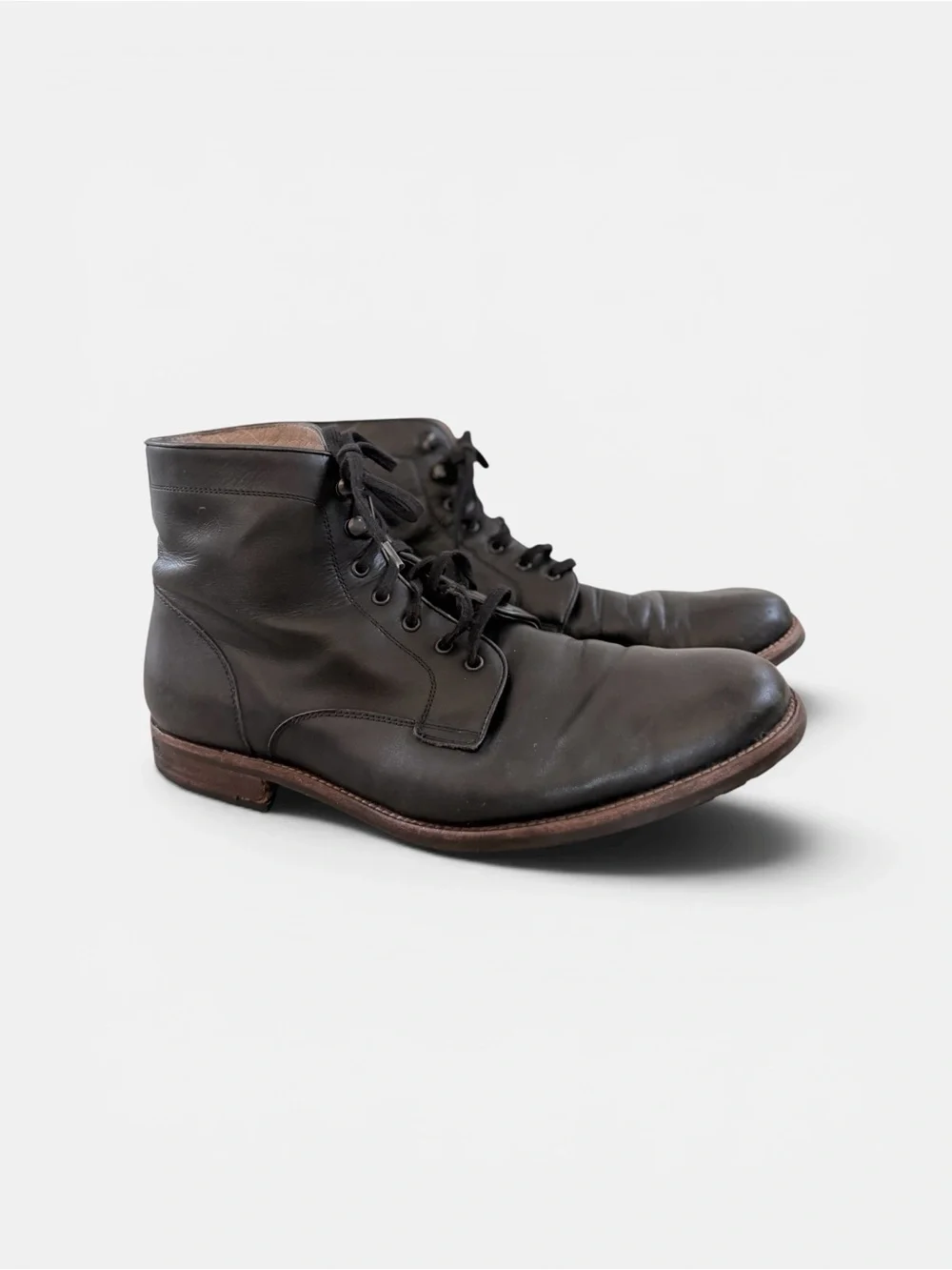 Warfield  & Grand black leather lace up boots